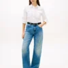 Relaxed Fit Gold-Button Poplin Shirt Relaxed Fit Gold-Button Poplin Shirt