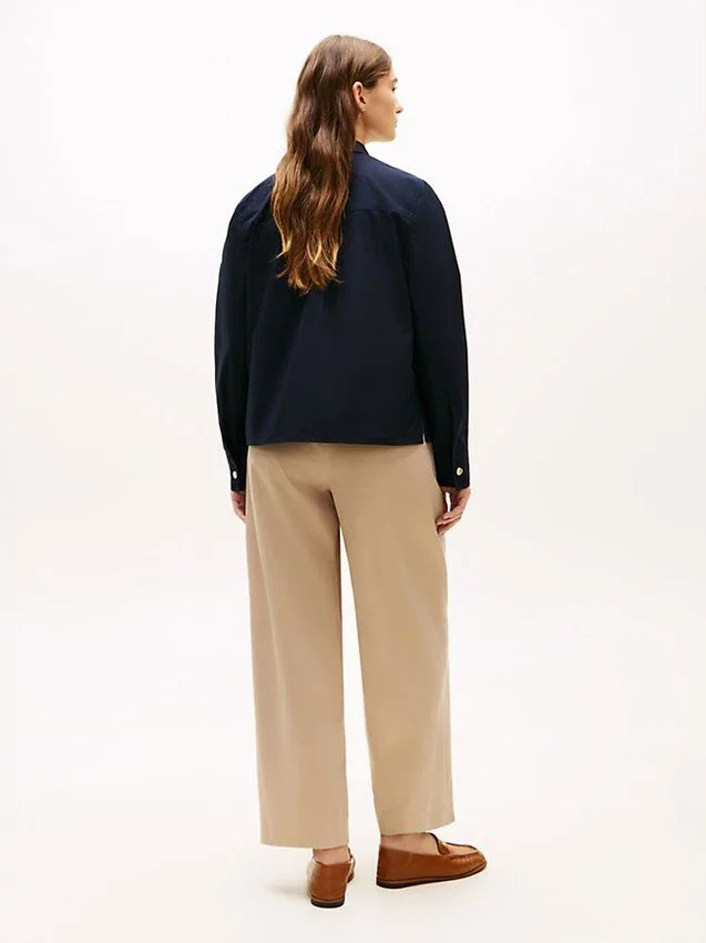 Relaxed Fit Gold-Button Poplin Shirt Relaxed Fit Gold-Button Poplin Shirt