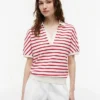 Relaxed Fit Heathered Stripe Polo