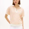 Relaxed Fit Heathered Stripe Polo