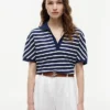 Relaxed Fit Heathered Stripe Polo