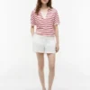 Relaxed Fit Heathered Stripe Polo