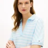 Relaxed Fit Heathered Stripe Polo