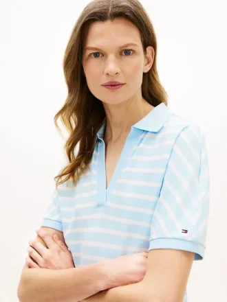 Relaxed Fit Heathered Stripe Polo