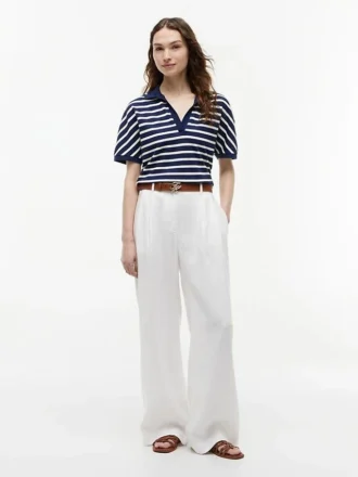 Relaxed Fit Heathered Stripe Polo