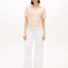 Relaxed Fit Heathered Stripe Polo