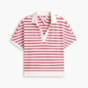 Relaxed Fit Heathered Stripe Polo