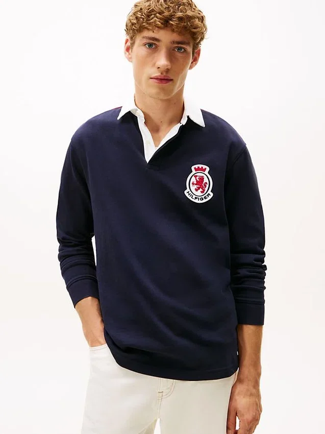 Relaxed Fit Hilfiger Crest Rugby Polo Relaxed Fit Hilfiger Crest Rugby Polo