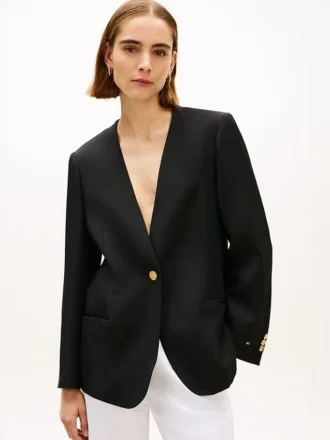 Relaxed Fit Linen-Blend Blazer