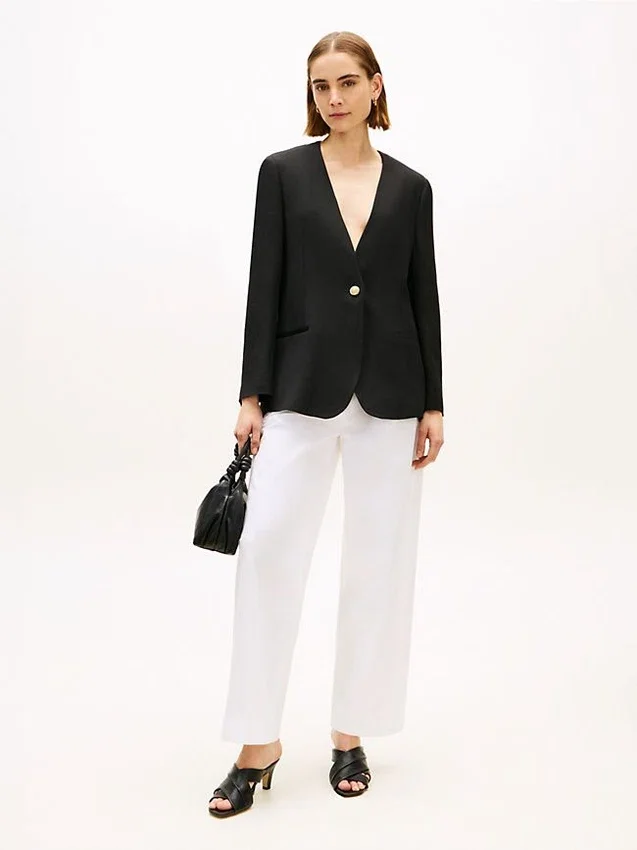 Relaxed Fit Linen-Blend Blazer Relaxed Fit Linen-Blend Blazer