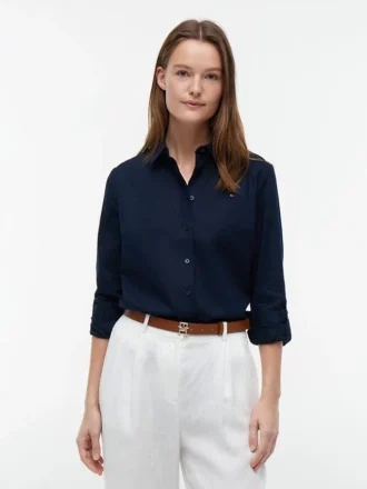 Relaxed Fit Linen-Blend Shirt