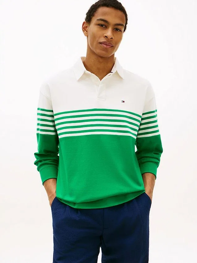 Relaxed Fit Long-Sleeve Colorblock Polo Relaxed Fit Long-Sleeve Colorblock Polo