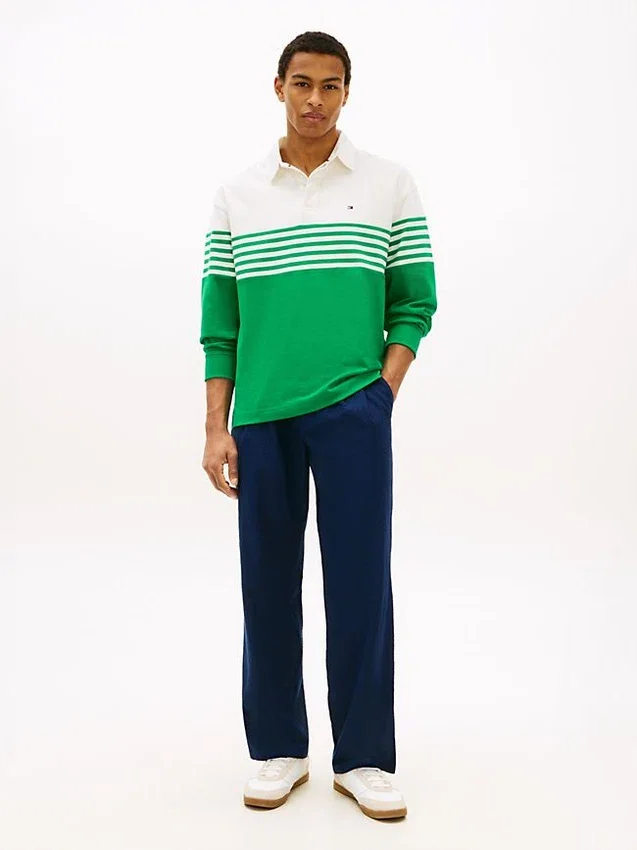 Relaxed Fit Long-Sleeve Colorblock Polo Relaxed Fit Long-Sleeve Colorblock Polo