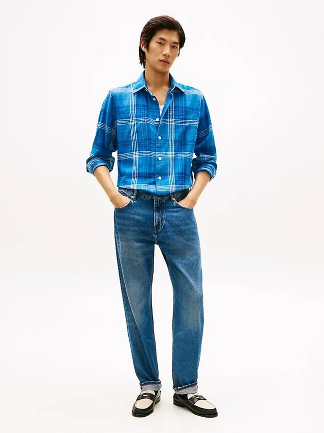 Relaxed Fit Plaid Slub Cotton Shirt Relaxed Fit Plaid Slub Cotton Shirt
