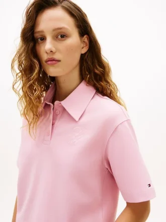 Relaxed Fit Script Monogram Pique Polo