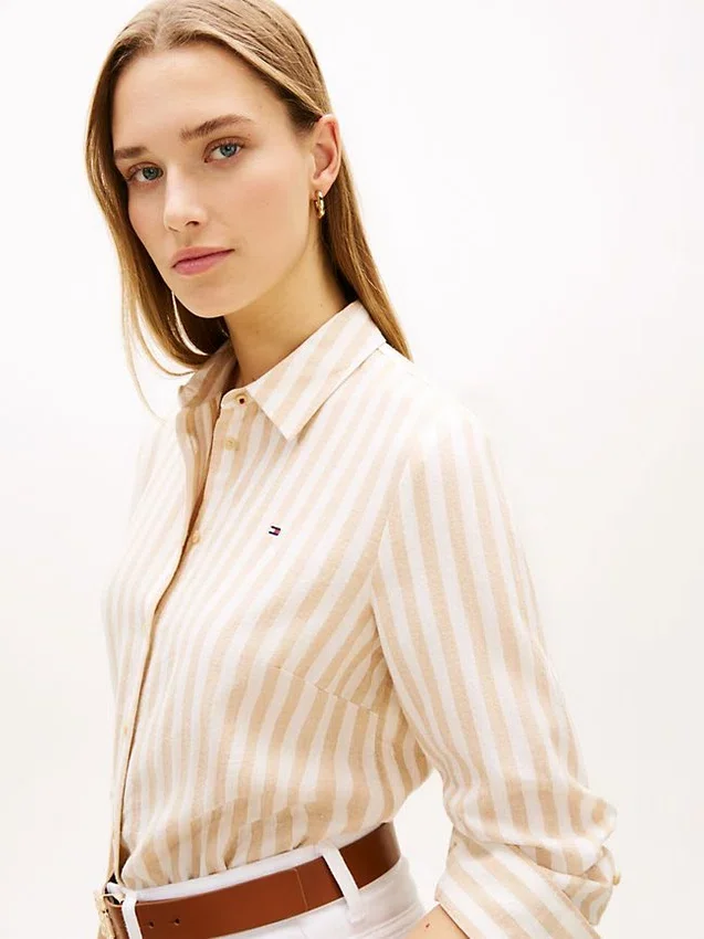 Relaxed Fit Stripe Linen-Blend Shirt Relaxed Fit Stripe Linen-Blend Shirt