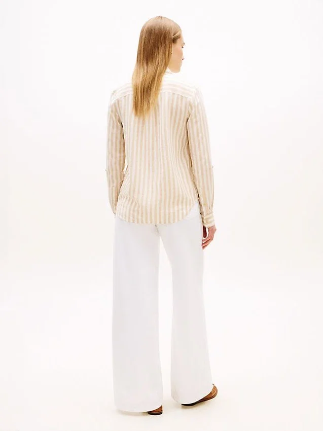 Relaxed Fit Stripe Linen-Blend Shirt Relaxed Fit Stripe Linen-Blend Shirt