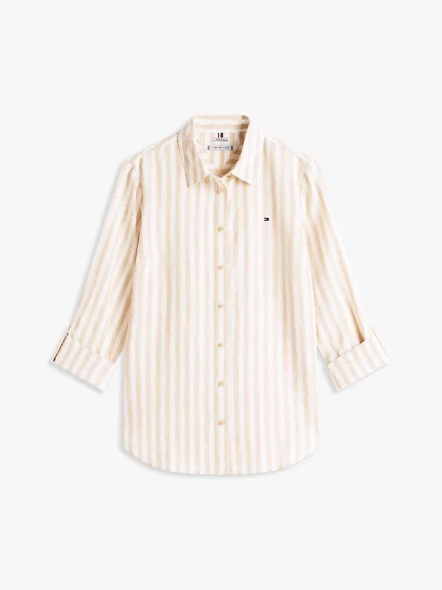 Relaxed Fit Stripe Linen-Blend Shirt Relaxed Fit Stripe Linen-Blend Shirt