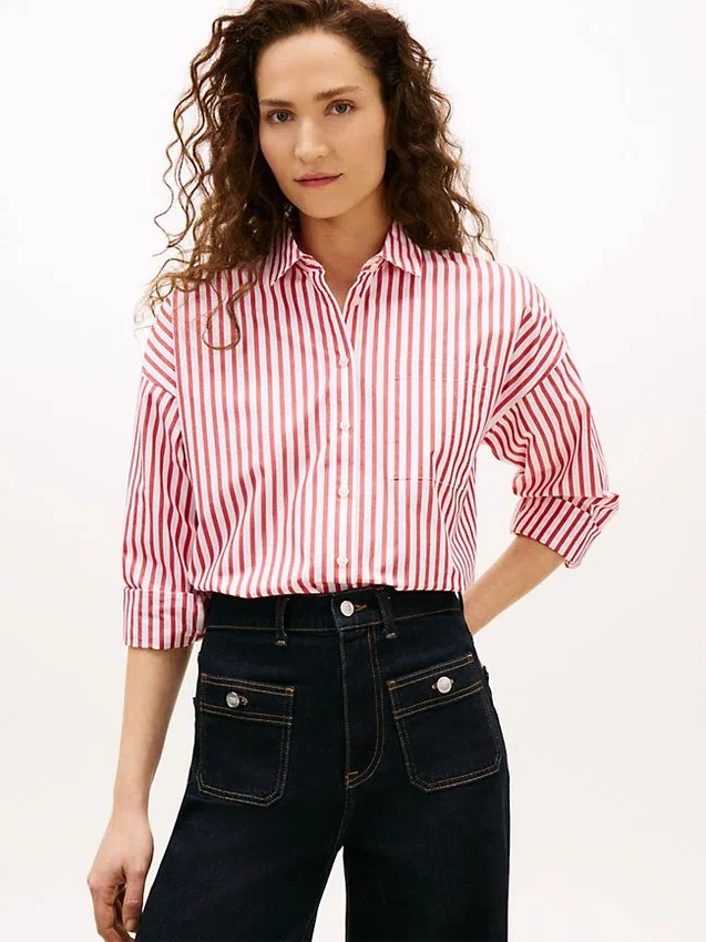 Relaxed Stripe Poplin Shirt Relaxed Stripe Poplin Shirt