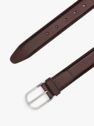 Round Buckle Leather Belt