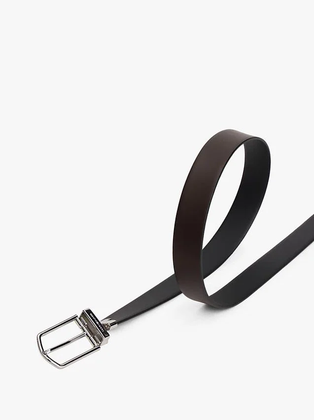Round Buckle Reversible Leather Belt Round Buckle Reversible Leather Belt