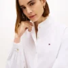 Ruffle Trim Cropped Oxford Shirt Ruffle Trim Cropped Oxford Shirt