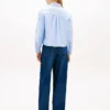 Ruffle Trim Cropped Oxford Shirt Ruffle Trim Cropped Oxford Shirt