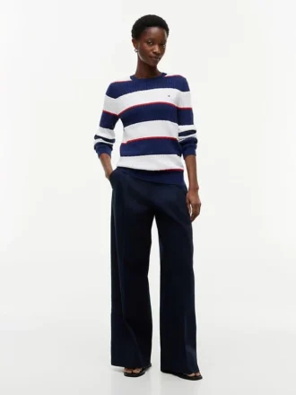 Rugby Stripe Cable Knit Sweater
