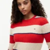 Rugby Stripe Cable Knit Sweater Rugby Stripe Cable Knit Sweater