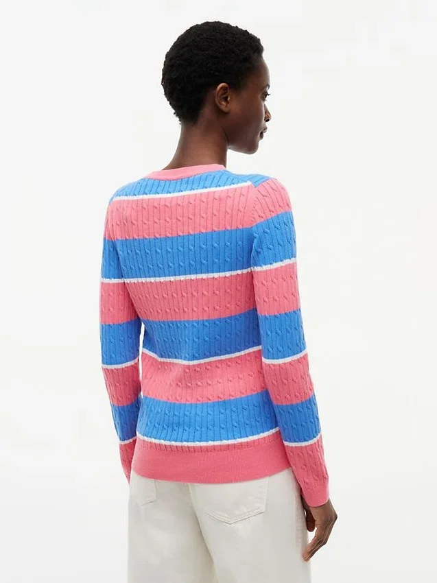 Rugby Stripe Cable Knit Sweater Rugby Stripe Cable Knit Sweater
