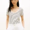 Scoop Neck Linen-Blend T-Shirt Scoop Neck Linen-Blend T-Shirt
