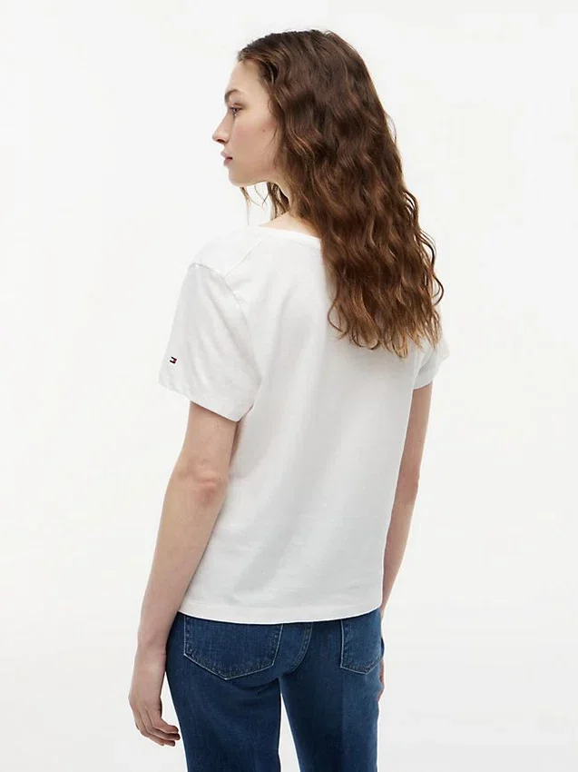 Scoop Neck Linen-Blend T-Shirt Scoop Neck Linen-Blend T-Shirt