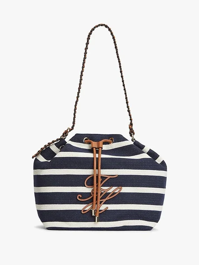 Script Monogram Breton Stripe Bucket Bag Script Monogram Breton Stripe Bucket Bag