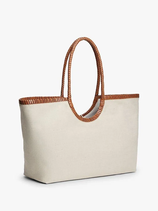 Script Monogram Linen Maxi Tote Script Monogram Linen Maxi Tote