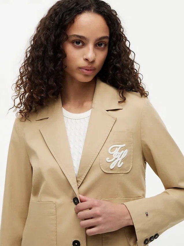 Script Monogram Stretch Twill Blazer Script Monogram Stretch Twill Blazer