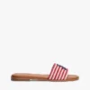 Script Monogram Stripe Woven Slide Script Monogram Stripe Woven Slide