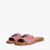 Script Monogram Stripe Woven Slide Script Monogram Stripe Woven Slide