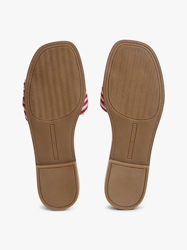 Script Monogram Stripe Woven Slide Script Monogram Stripe Woven Slide