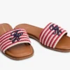Script Monogram Stripe Woven Slide Script Monogram Stripe Woven Slide