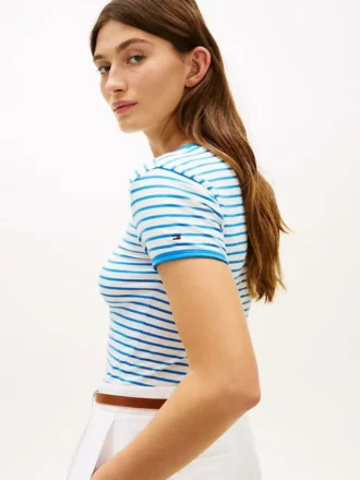 Script Monogram Striped Ringer T-Shirt