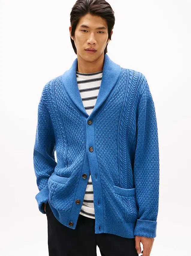 Shawl Collar Cable Knit Cardigan Shawl Collar Cable Knit Cardigan