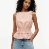 Shirred Gingham Seersucker Tank Top Shirred Gingham Seersucker Tank Top