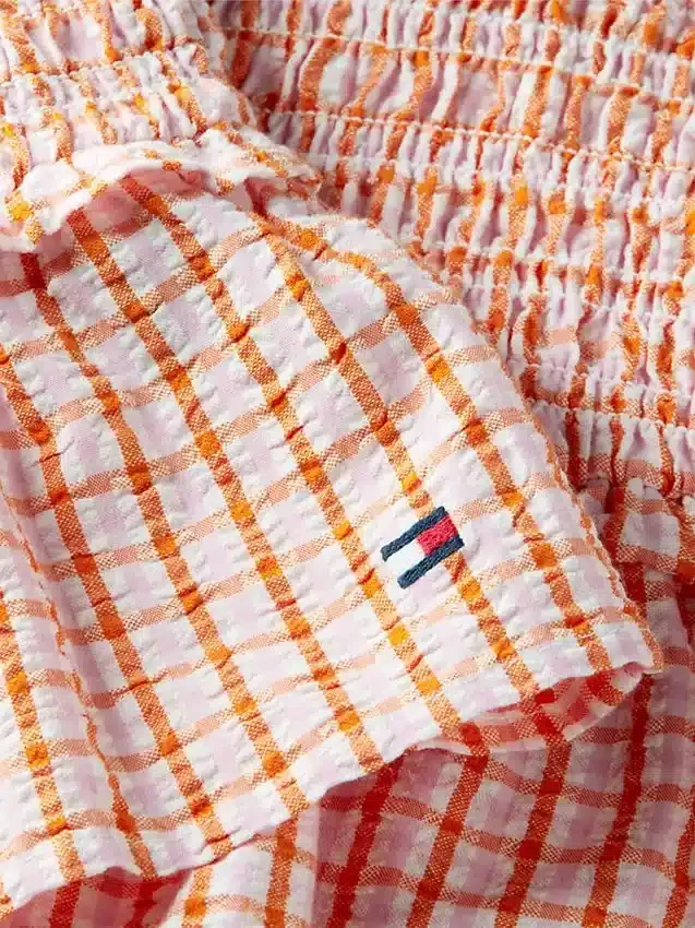 Shirred Gingham Seersucker Tank Top Shirred Gingham Seersucker Tank Top