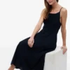 Shirred Linen-Blend Midi Dress Shirred Linen-Blend Midi Dress