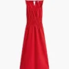 Shirred Poplin Midi Dress Shirred Poplin Midi Dress