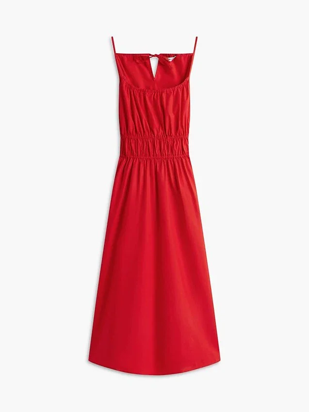 Shirred Poplin Midi Dress Shirred Poplin Midi Dress