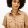 Short-Sleeve Belted Utility Shirtdress Short-Sleeve Belted Utility Shirtdress