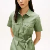 Short-Sleeve Belted Utility Shirtdress Short-Sleeve Belted Utility Shirtdress