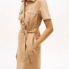 Short-Sleeve Belted Utility Shirtdress Short-Sleeve Belted Utility Shirtdress