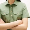 Short-Sleeve Belted Utility Shirtdress Short-Sleeve Belted Utility Shirtdress